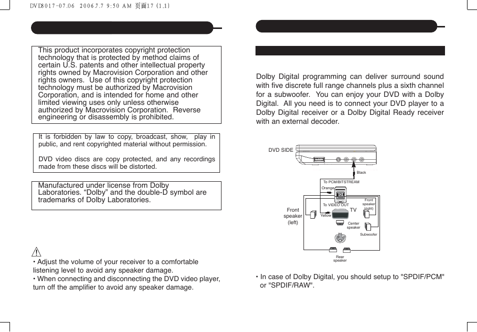Connecting to optional equipment | Curtis DVD8017 User Manual | Page 10 / 28