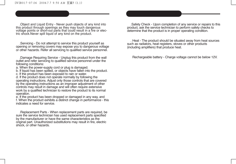 Safety information | Curtis DVD8017 User Manual | Page 4 / 28