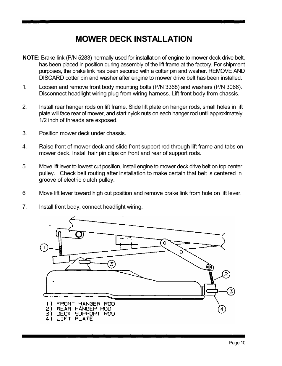 Mower deck installation | Dixon 560 User Manual | Page 13 / 42