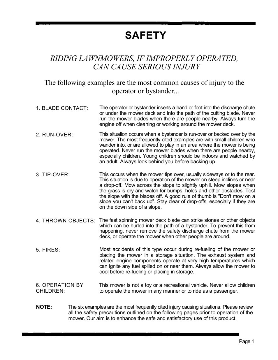 Safety, Operator or bystander | Dixon 560 User Manual | Page 4 / 42