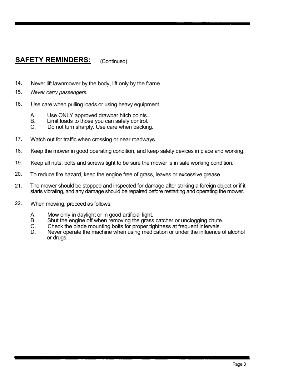 Safety reminders | Dixon 560 User Manual | Page 6 / 42