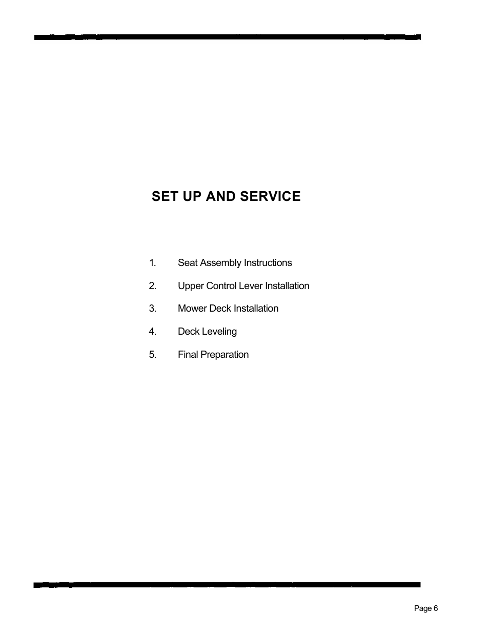 Set up and service | Dixon 560 User Manual | Page 9 / 42