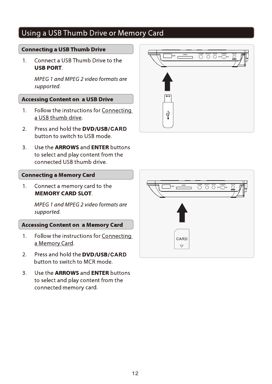 页 12 | Curtis DVD1205BUK User Manual | Page 12 / 16