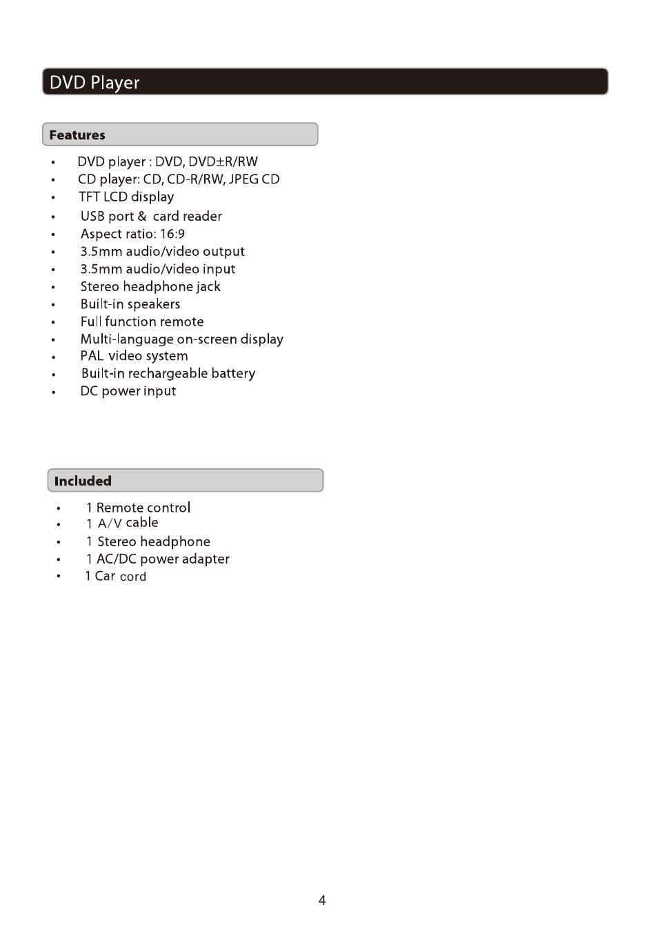 Curtis DVD1205BUK User Manual | Page 4 / 16