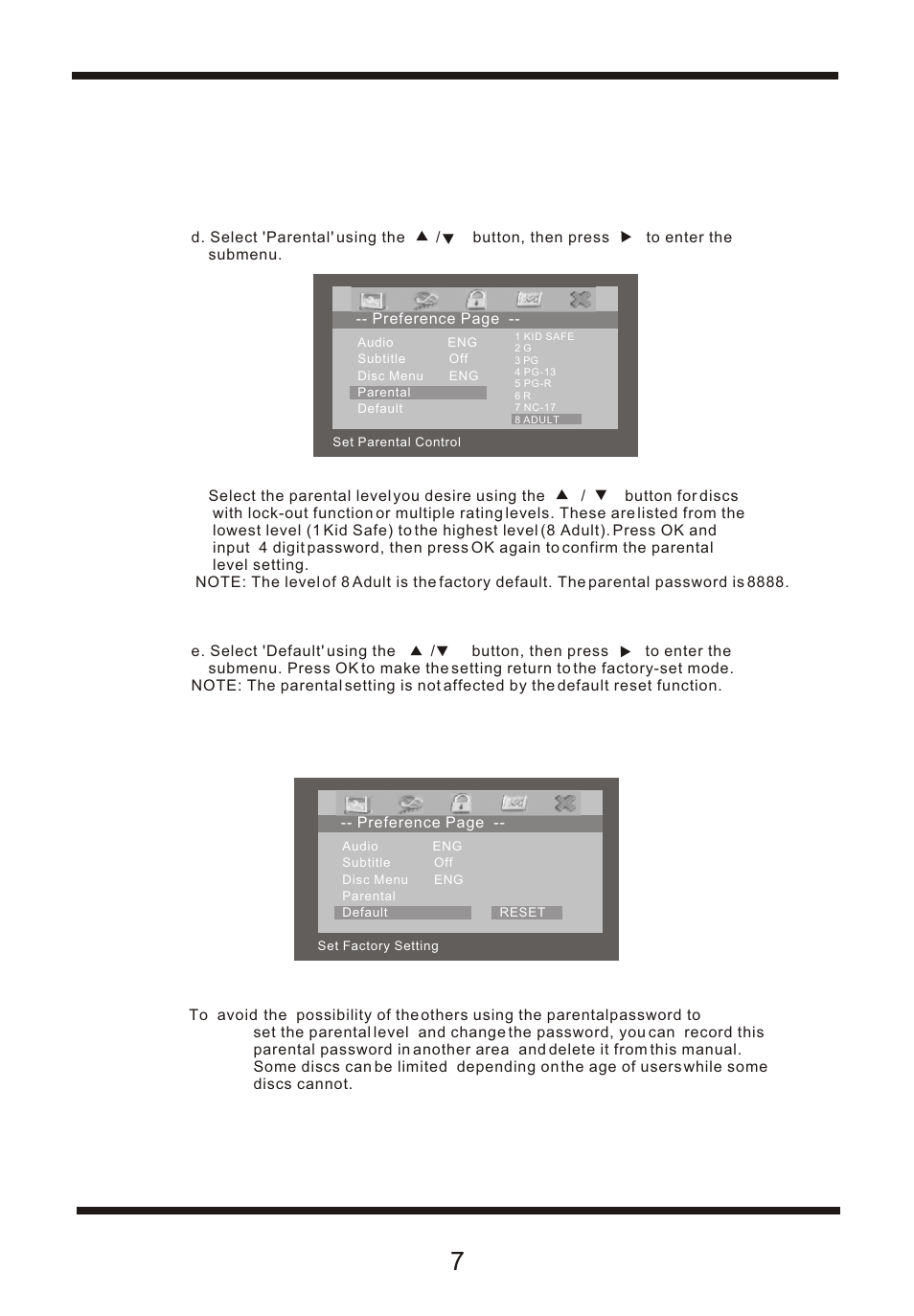 Ò³ãæ 9 | Curtis DVD7015UK User Manual | Page 9 / 18