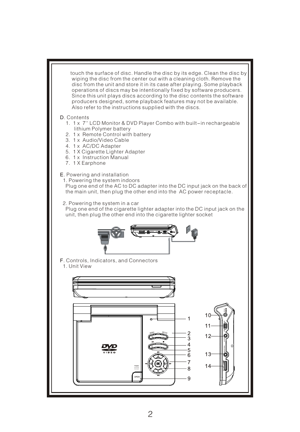 页面 4 | Curtis DVD8009 User Manual | Page 4 / 17