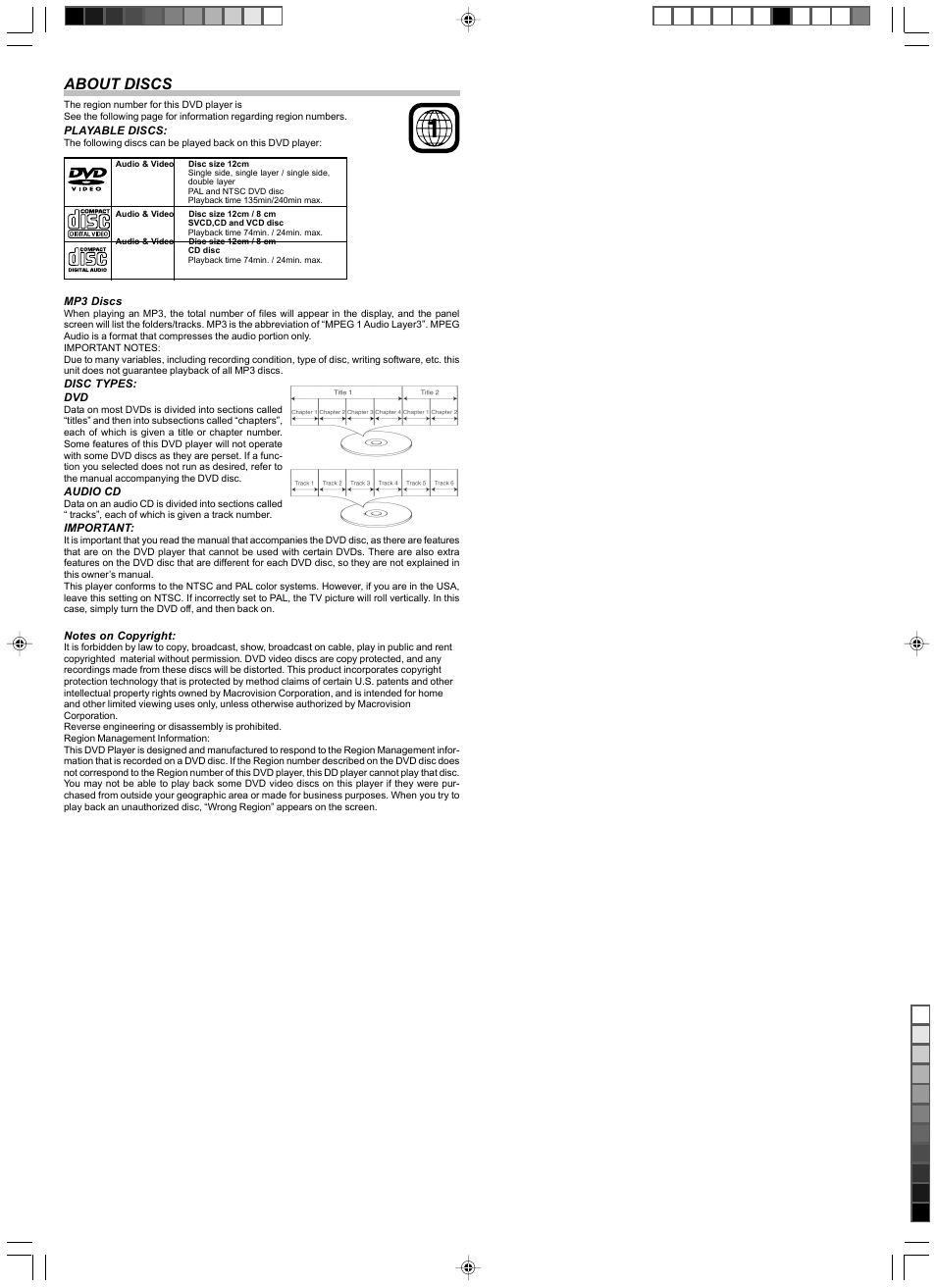 About discs | Curtis DVD8039B User Manual | Page 5 / 5