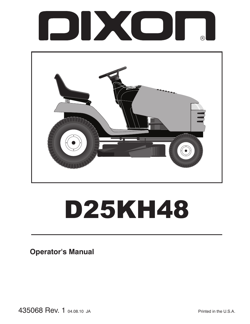 Dixon D25K48YT User Manual | 60 pages
