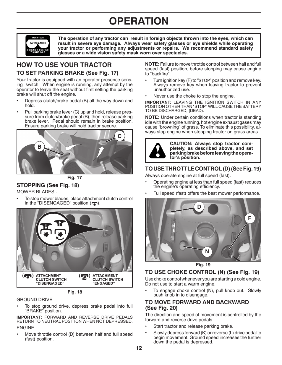 Operation, How to use your tractor | Dixon D25K48YT User Manual | Page 12 / 60