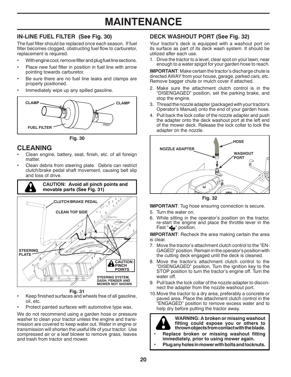 Maintenance, Cleaning | Dixon D25K48YT User Manual | Page 20 / 60