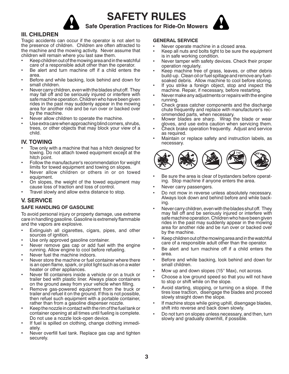 Safety rules | Dixon D25K48YT User Manual | Page 3 / 60
