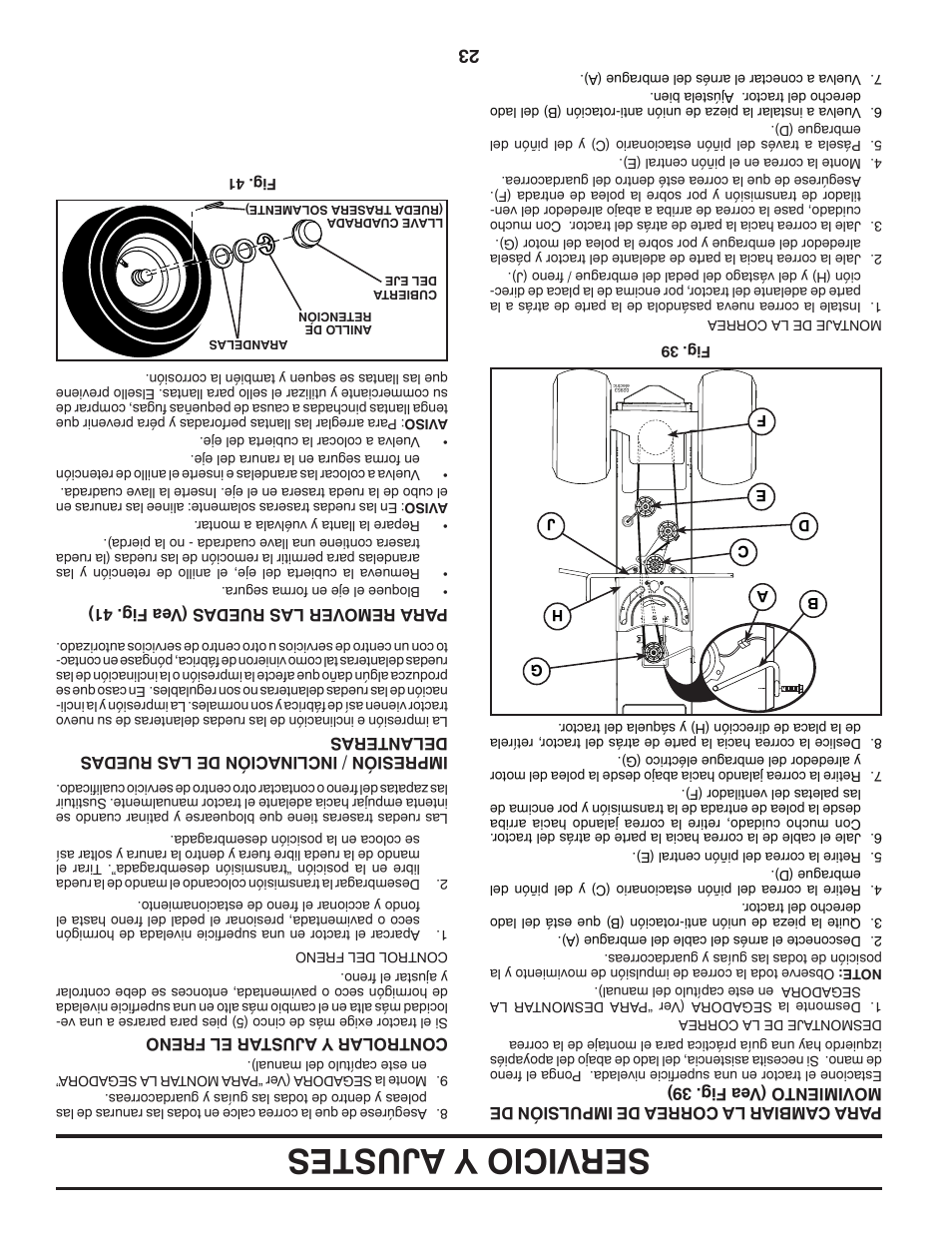 Servicio y ajustes | Dixon D25K48YT User Manual | Page 38 / 60