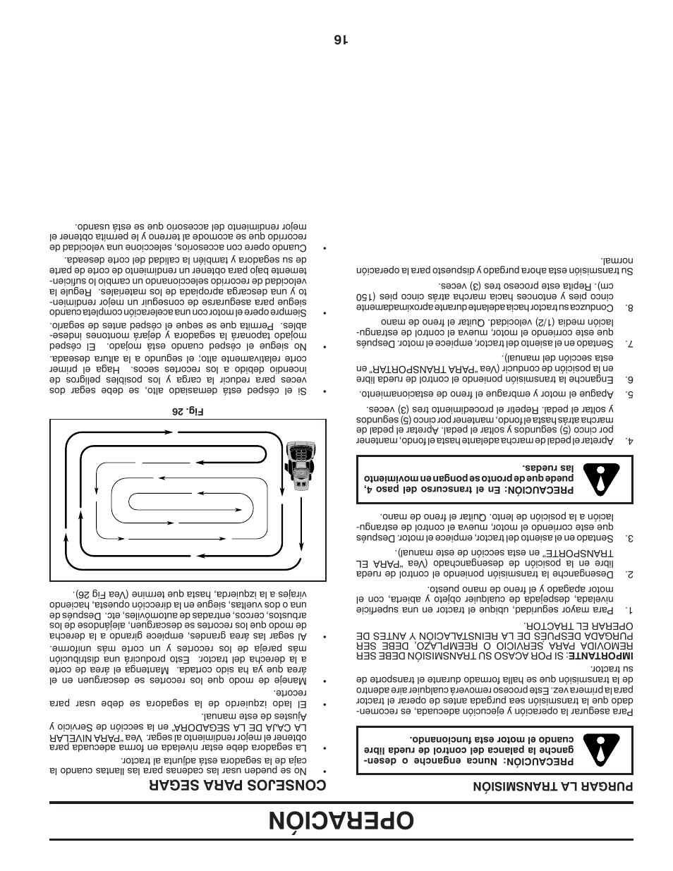Operación, Consejos para segar | Dixon D25K48YT User Manual | Page 45 / 60