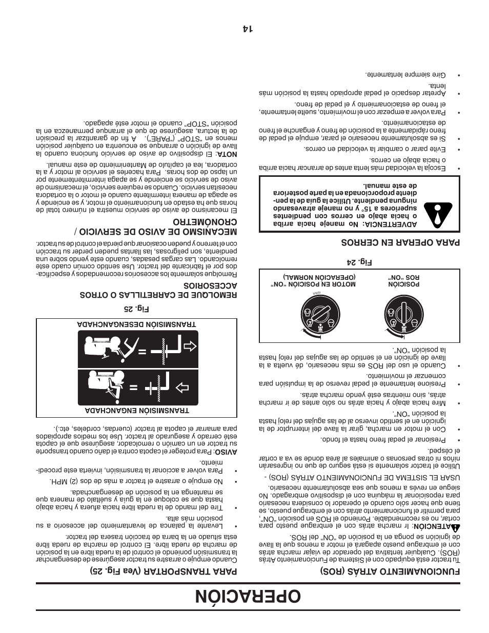 Operación | Dixon D25K48YT User Manual | Page 47 / 60