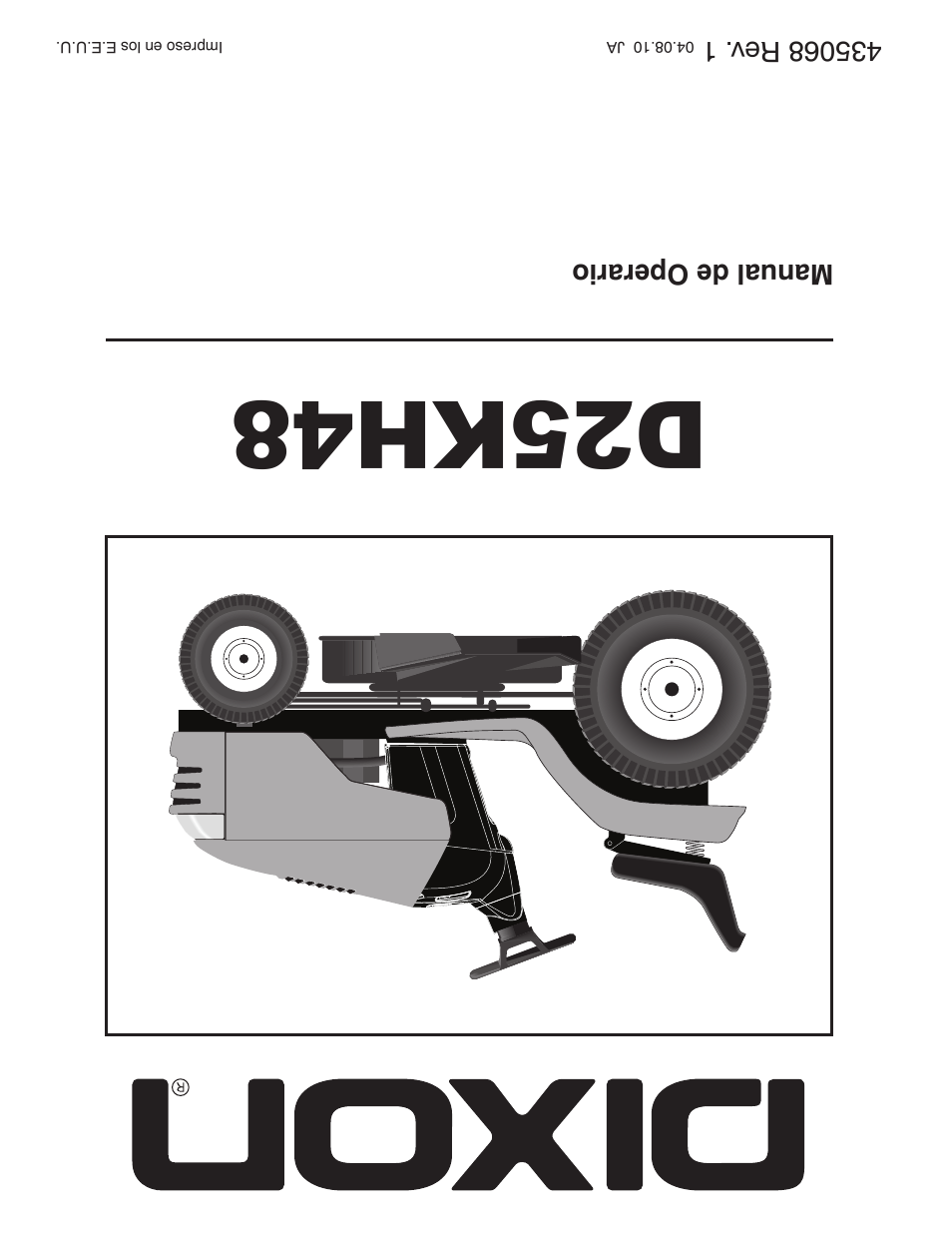 D25kh48 | Dixon D25K48YT User Manual | Page 60 / 60