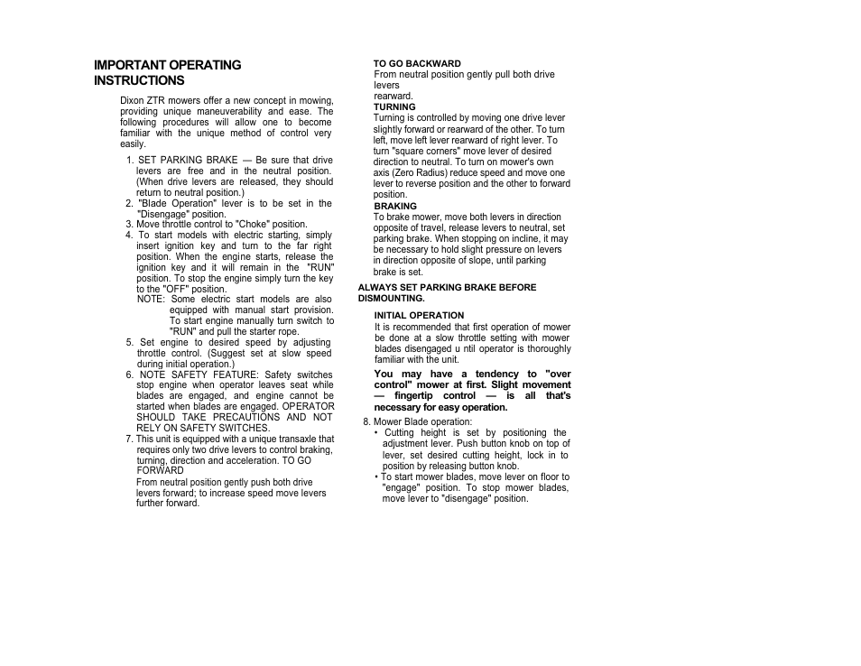 Dixon 422 User Manual | Page 4 / 16
