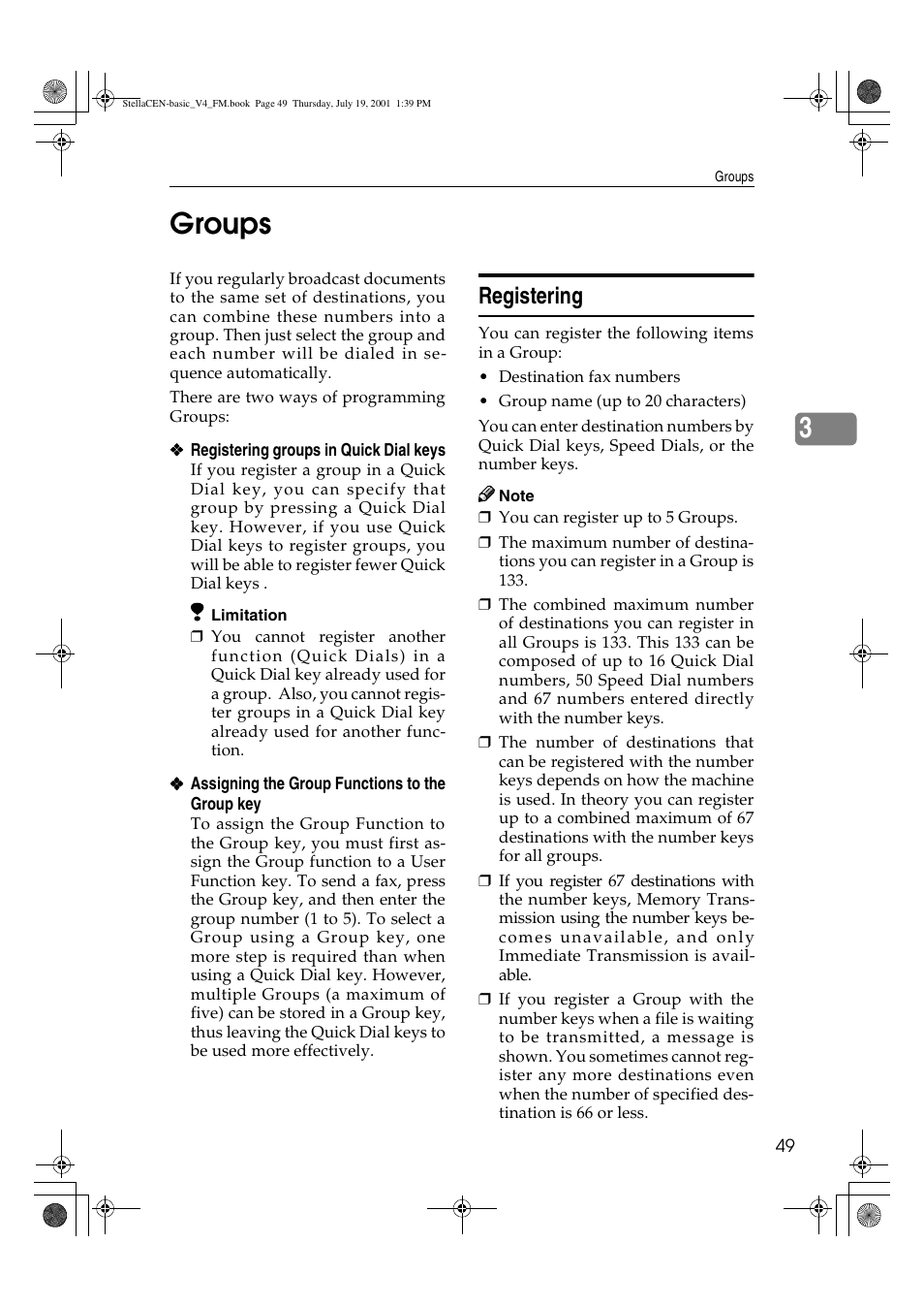 Groups, 3groups, Registering | Dixon Aficio 1515 User Manual | Page 1000 / 1171