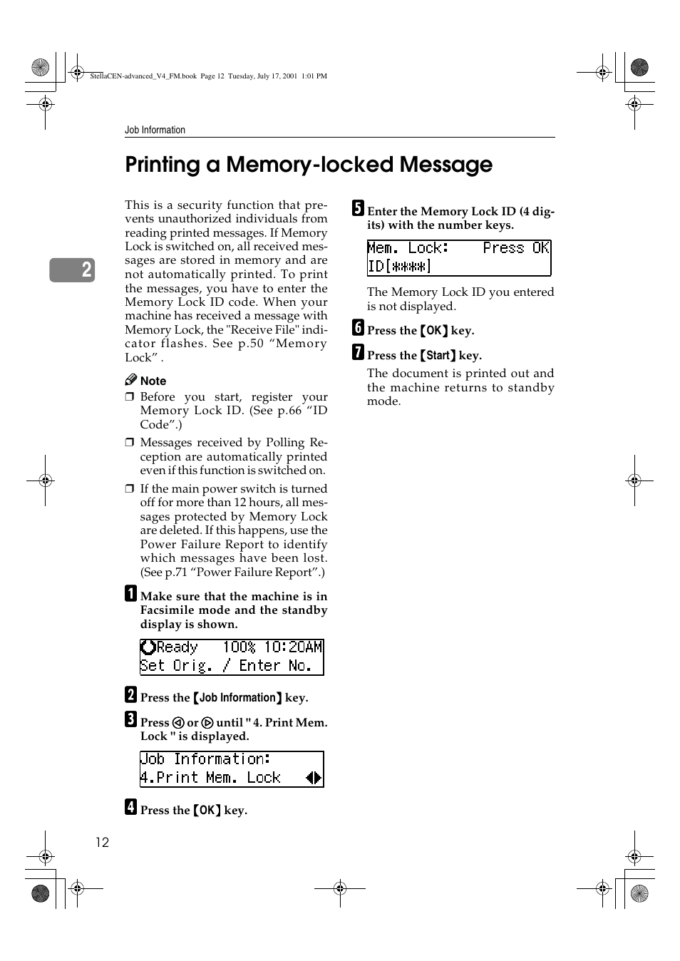 Printing a memory-locked message | Dixon Aficio 1515 User Manual | Page 1042 / 1171