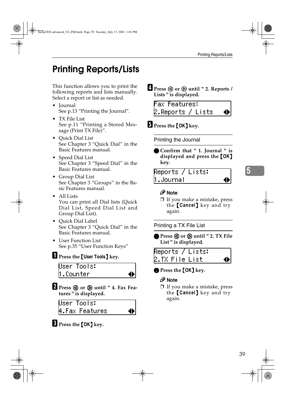 Printing reports/lists, 5printing reports/lists | Dixon Aficio 1515 User Manual | Page 1069 / 1171