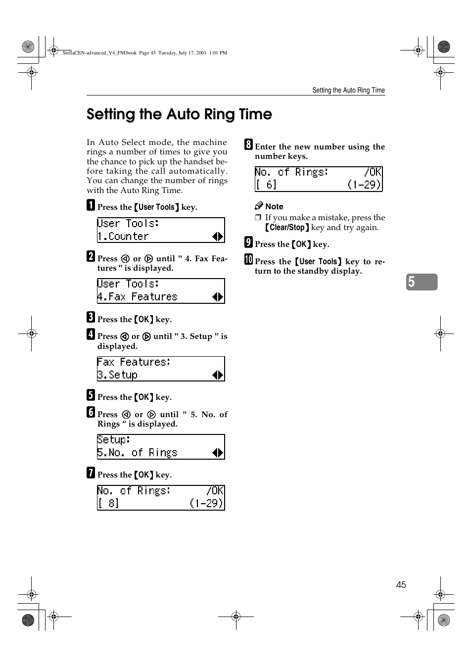 Setting the auto ring time, 5setting the auto ring time | Dixon Aficio 1515 User Manual | Page 1075 / 1171