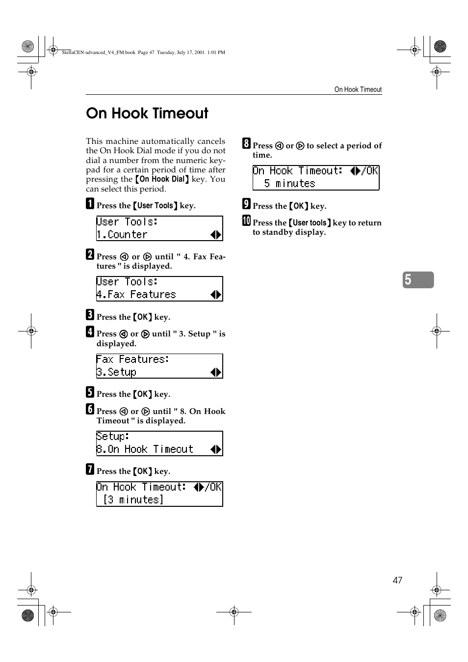 On hook timeout, 5on hook timeout | Dixon Aficio 1515 User Manual | Page 1077 / 1171