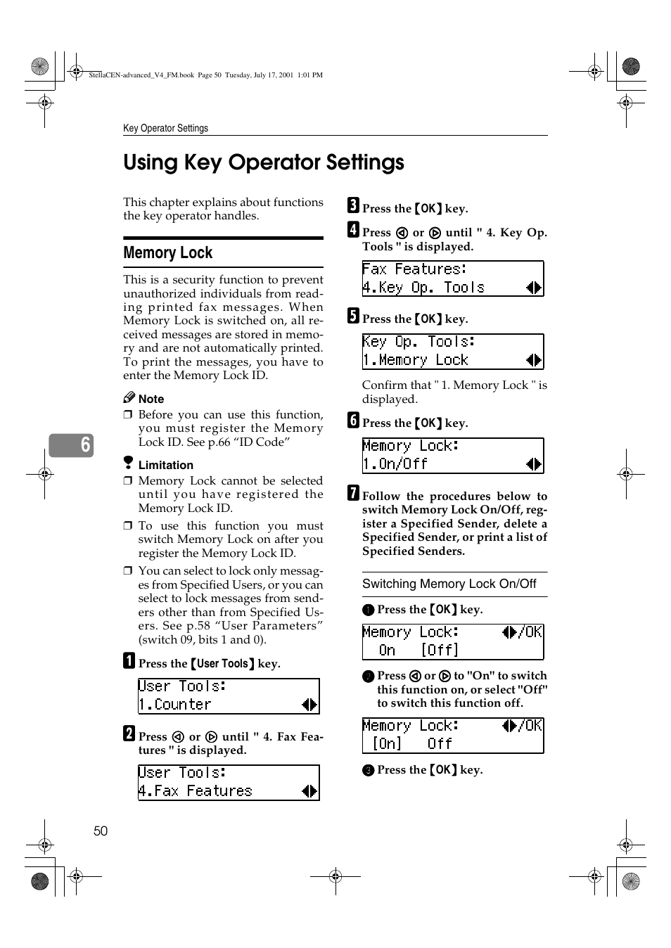 Using key operator settings, 6using key operator settings | Dixon Aficio 1515 User Manual | Page 1080 / 1171