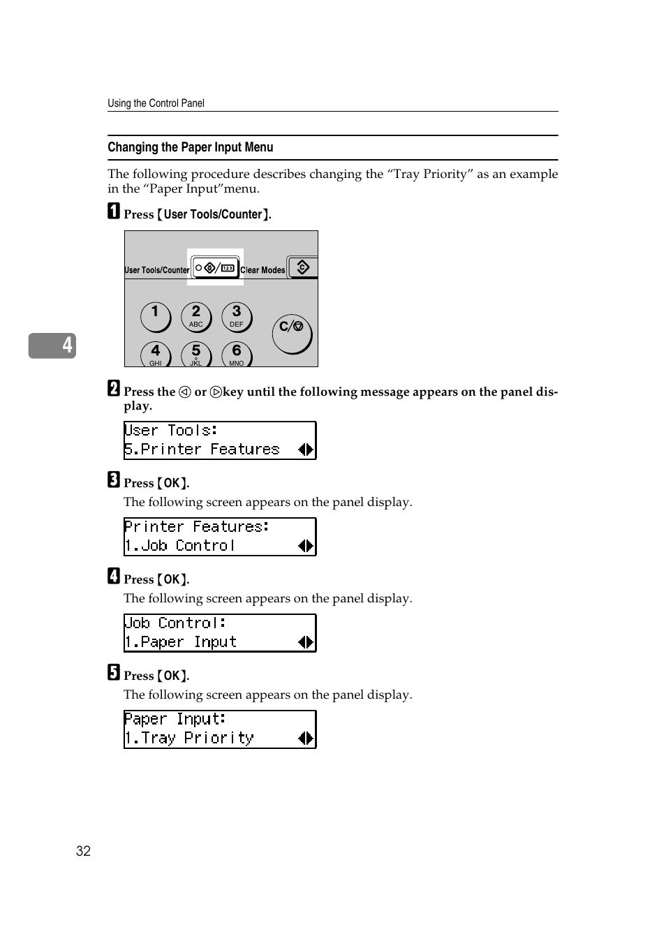 Changing the paper input menu | Dixon Aficio 1515 User Manual | Page 1155 / 1171