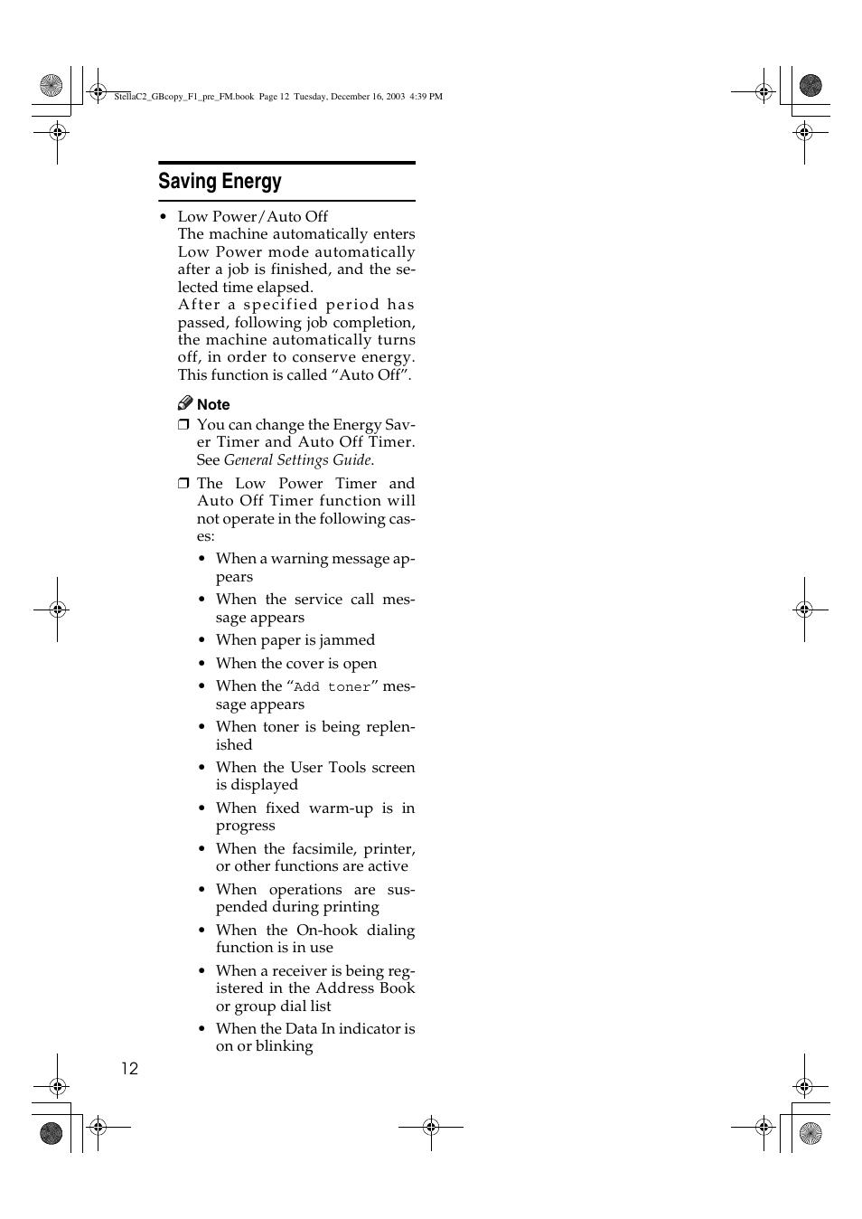 Saving energy | Dixon Aficio 1515 User Manual | Page 130 / 1171