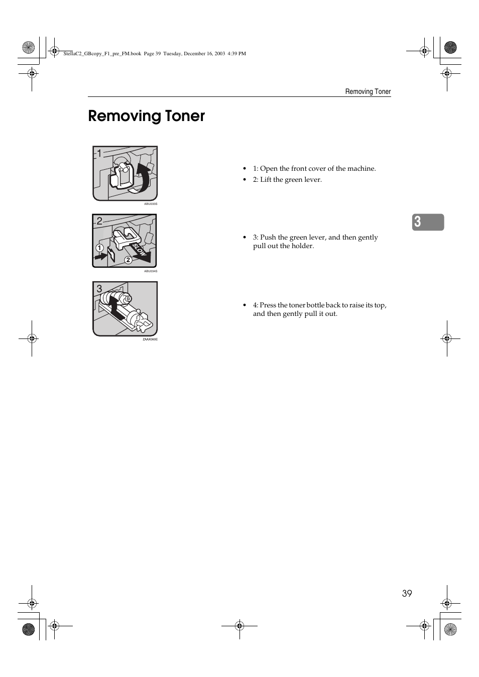Removing toner, 3removing toner | Dixon Aficio 1515 User Manual | Page 157 / 1171