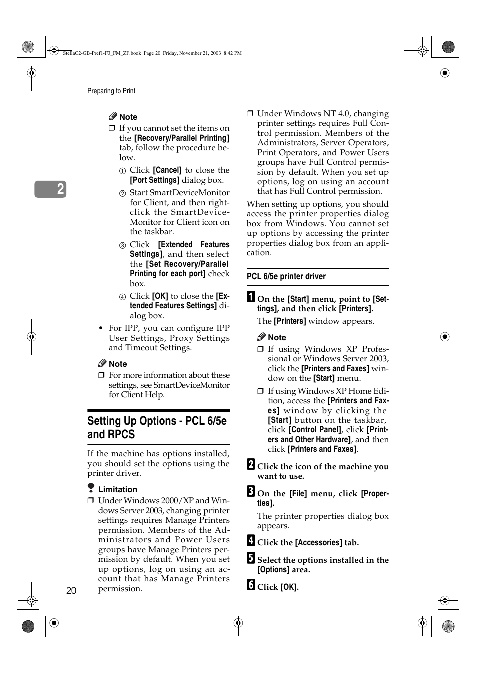 Setting up options - pcl 6/5e and rpcs | Dixon Aficio 1515 User Manual | Page 206 / 1171