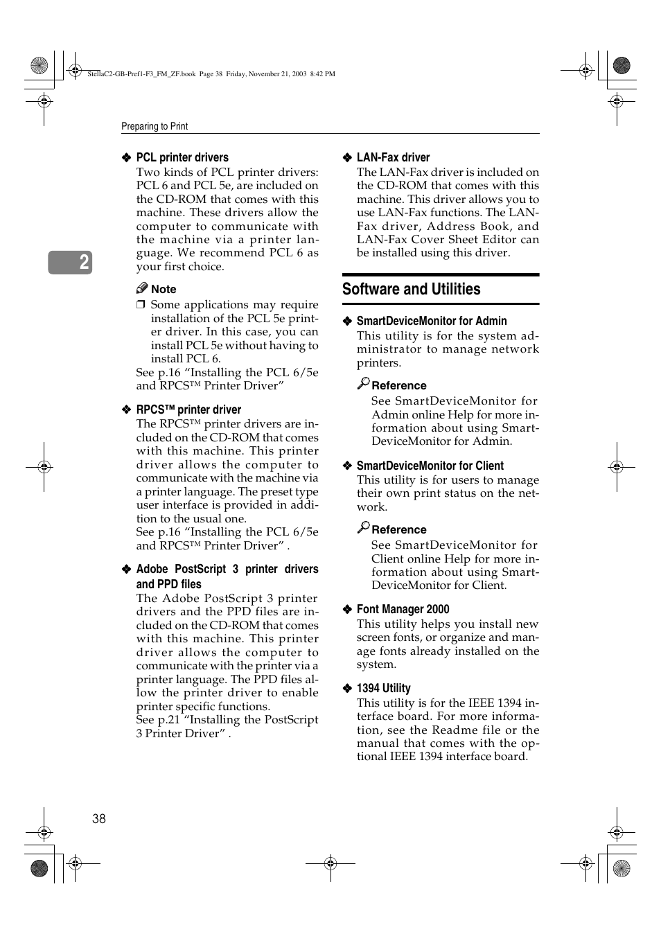 Software and utilities | Dixon Aficio 1515 User Manual | Page 224 / 1171