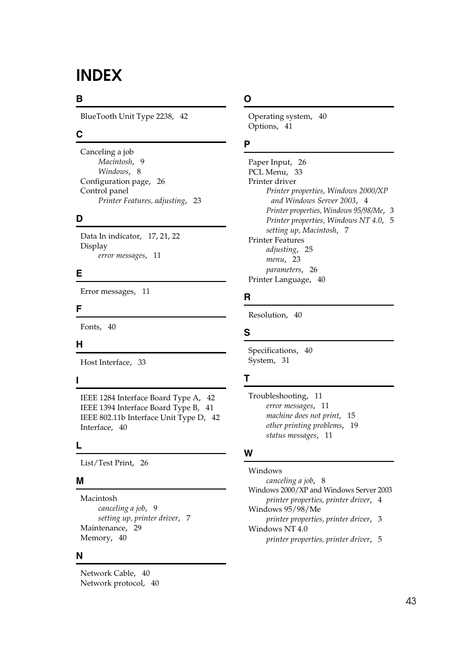 Index | Dixon Aficio 1515 User Manual | Page 281 / 1171