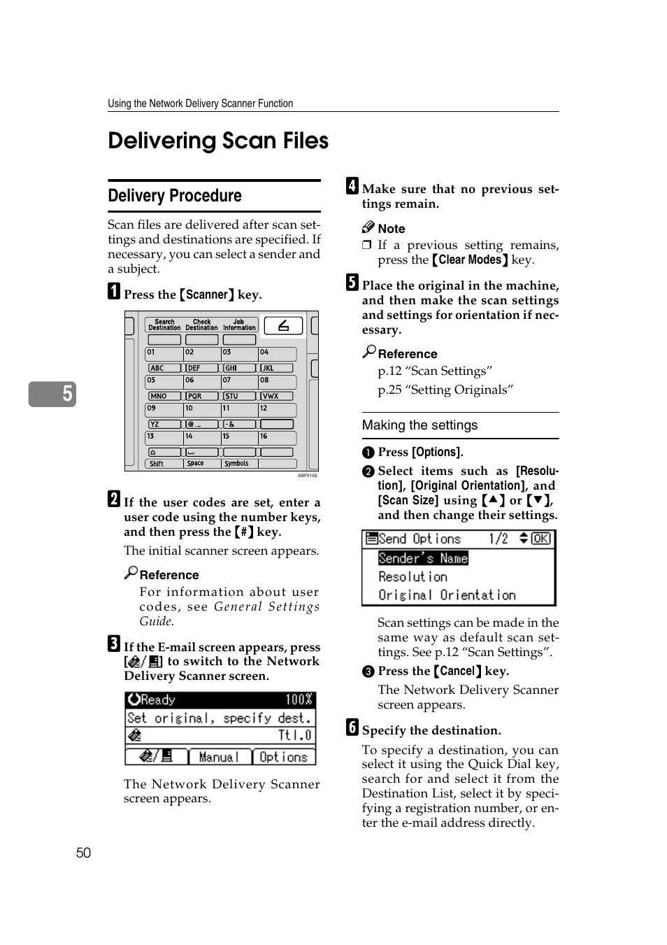 Delivering scan files, Delivery procedure, 5delivering scan files | Dixon Aficio 1515 User Manual | Page 340 / 1171