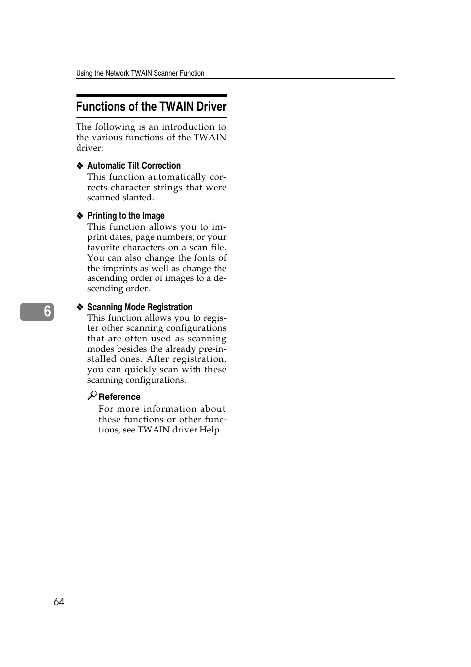 Functions of the twain driver | Dixon Aficio 1515 User Manual | Page 354 / 1171