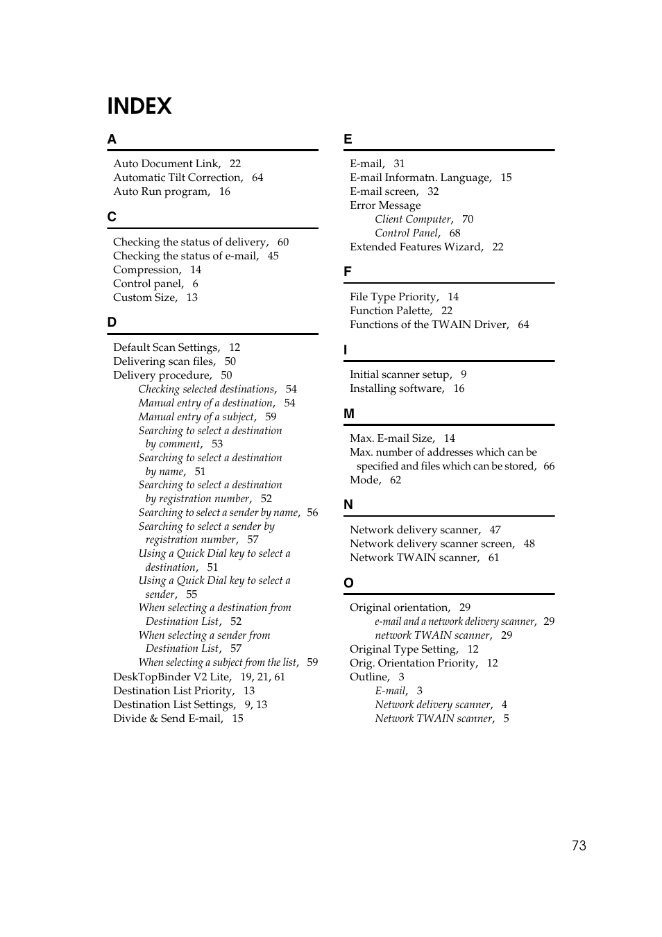 Index | Dixon Aficio 1515 User Manual | Page 363 / 1171