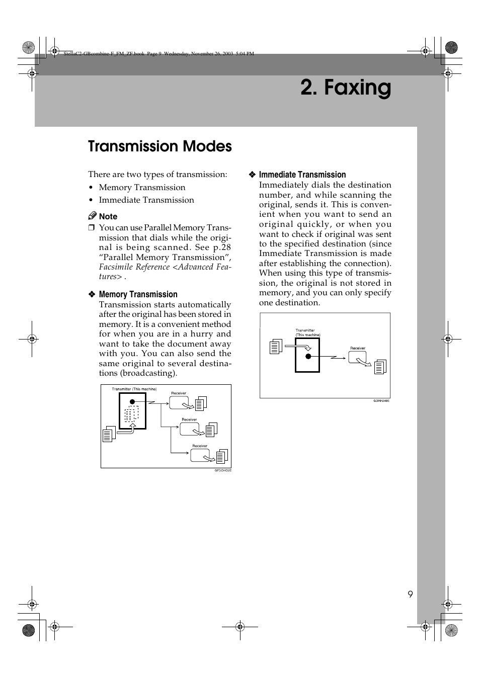 Faxing, Transmission modes | Dixon Aficio 1515 User Manual | Page 381 / 1171