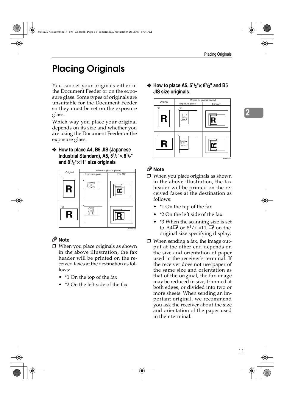 Placing originals, 2placing originals | Dixon Aficio 1515 User Manual | Page 383 / 1171