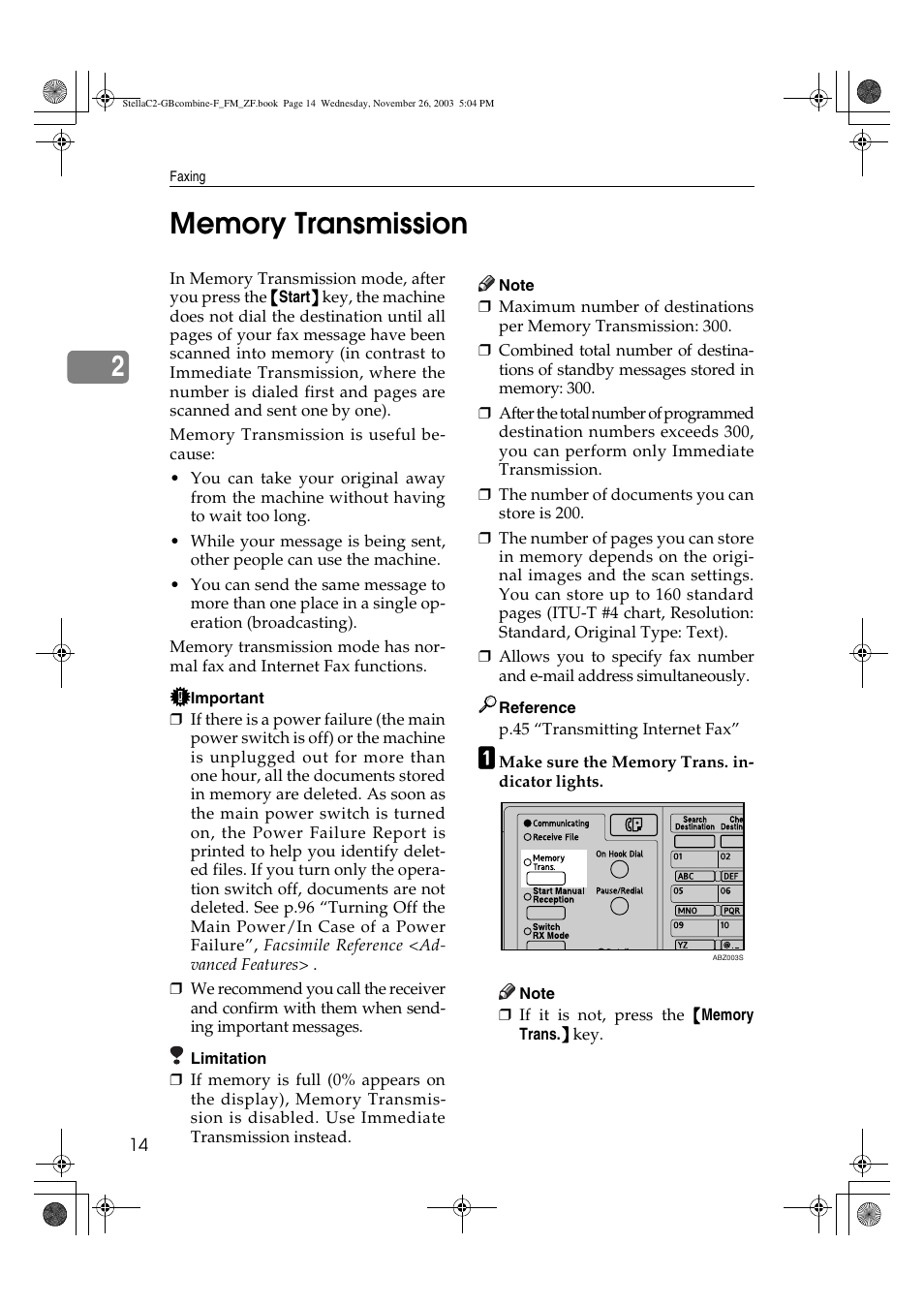 Memory transmission | Dixon Aficio 1515 User Manual | Page 386 / 1171