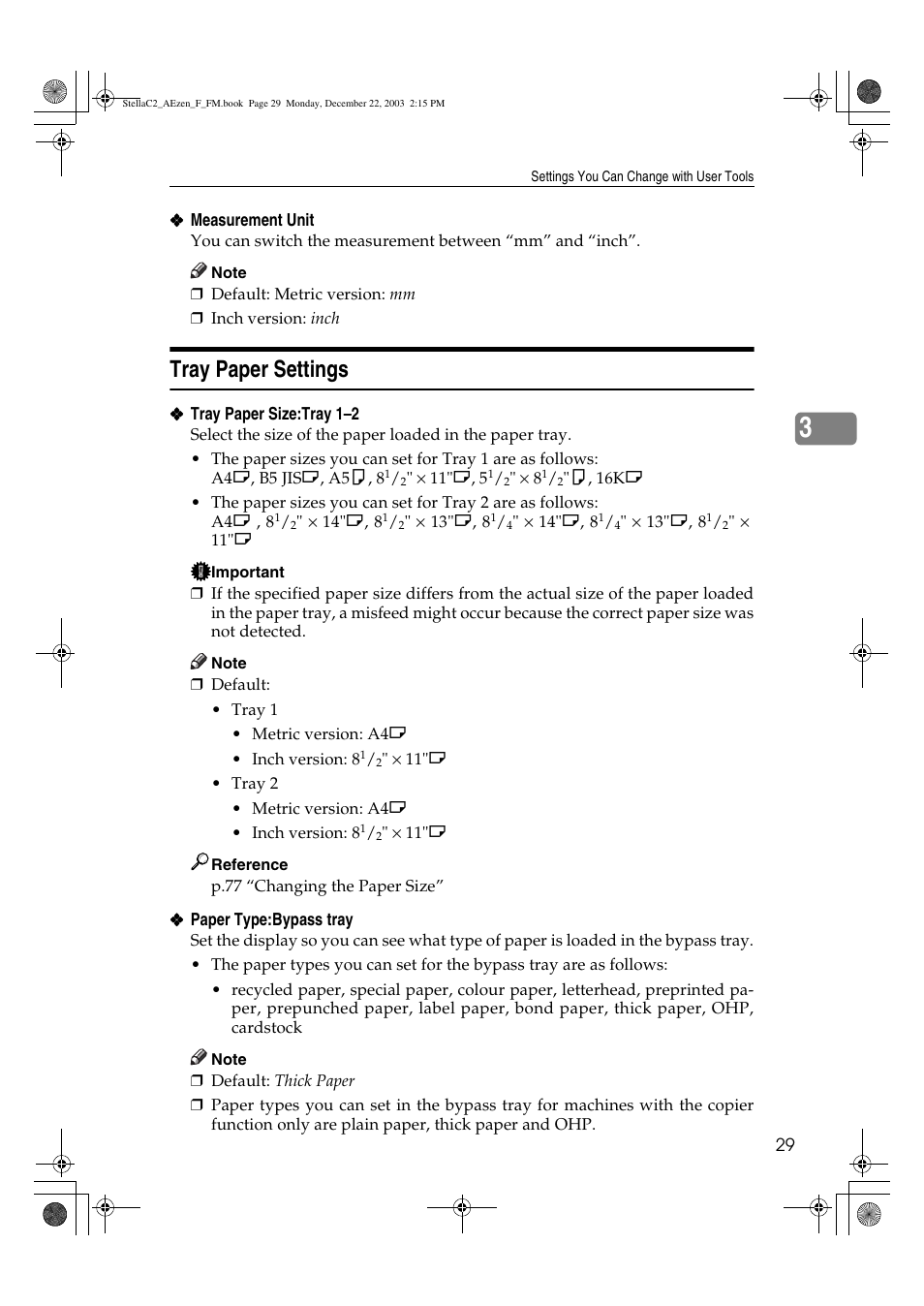 Tray paper settings | Dixon Aficio 1515 User Manual | Page 39 / 1171