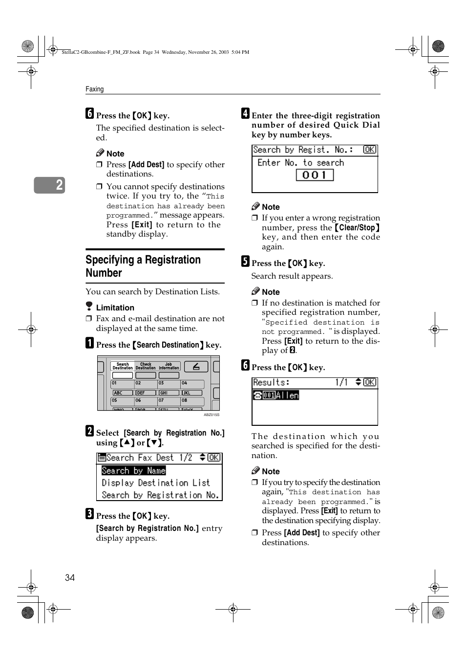 Specifying a registration number | Dixon Aficio 1515 User Manual | Page 406 / 1171