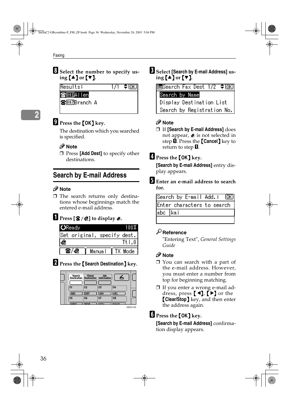 Search by e-mail address | Dixon Aficio 1515 User Manual | Page 408 / 1171