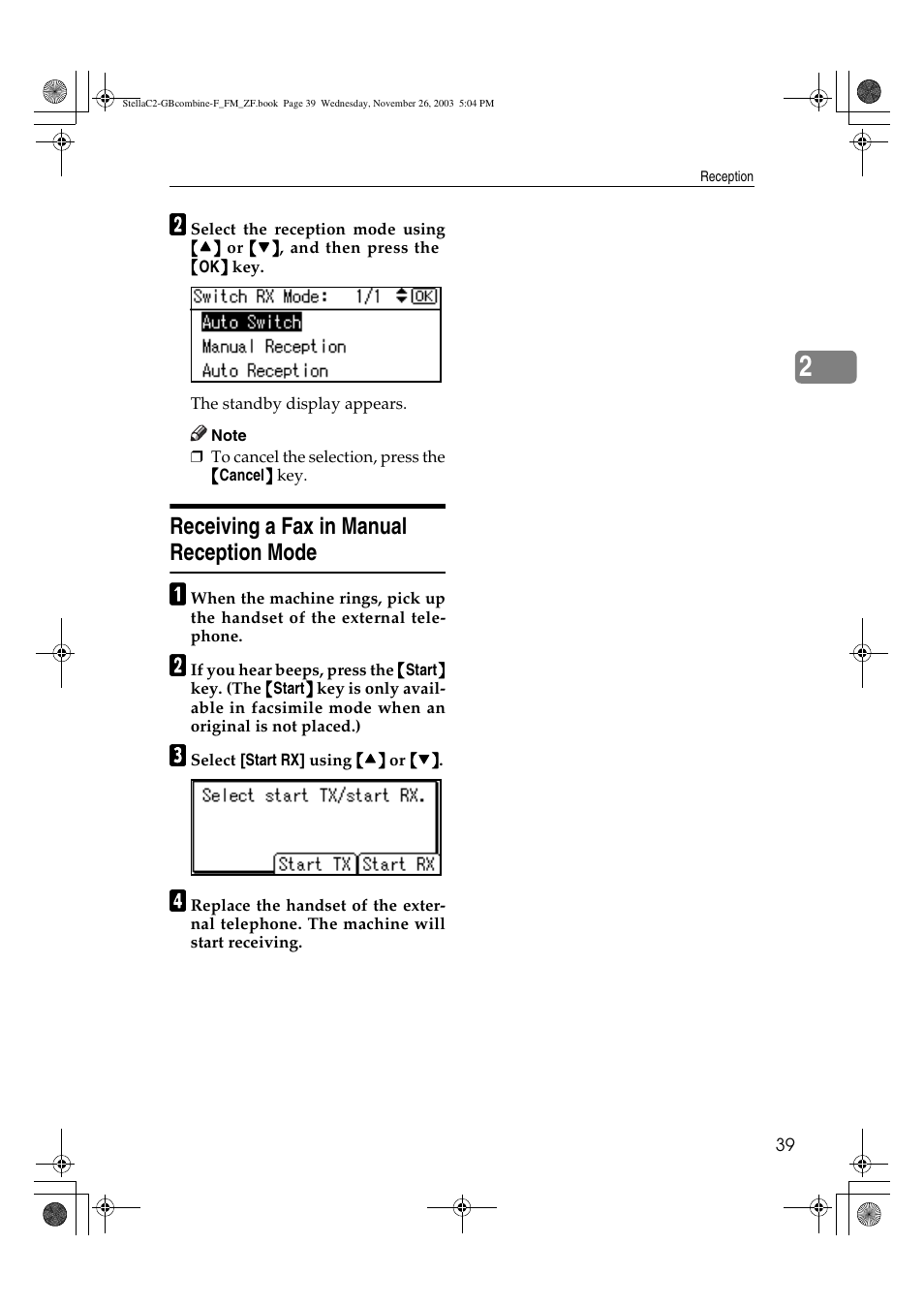 Receiving a fax in manual reception mode | Dixon Aficio 1515 User Manual | Page 411 / 1171