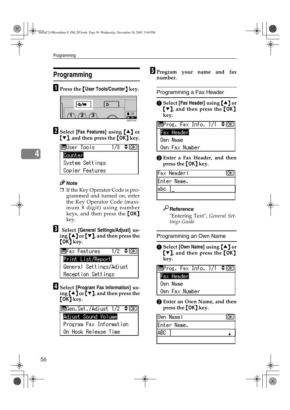 Programming | Dixon Aficio 1515 User Manual | Page 428 / 1171