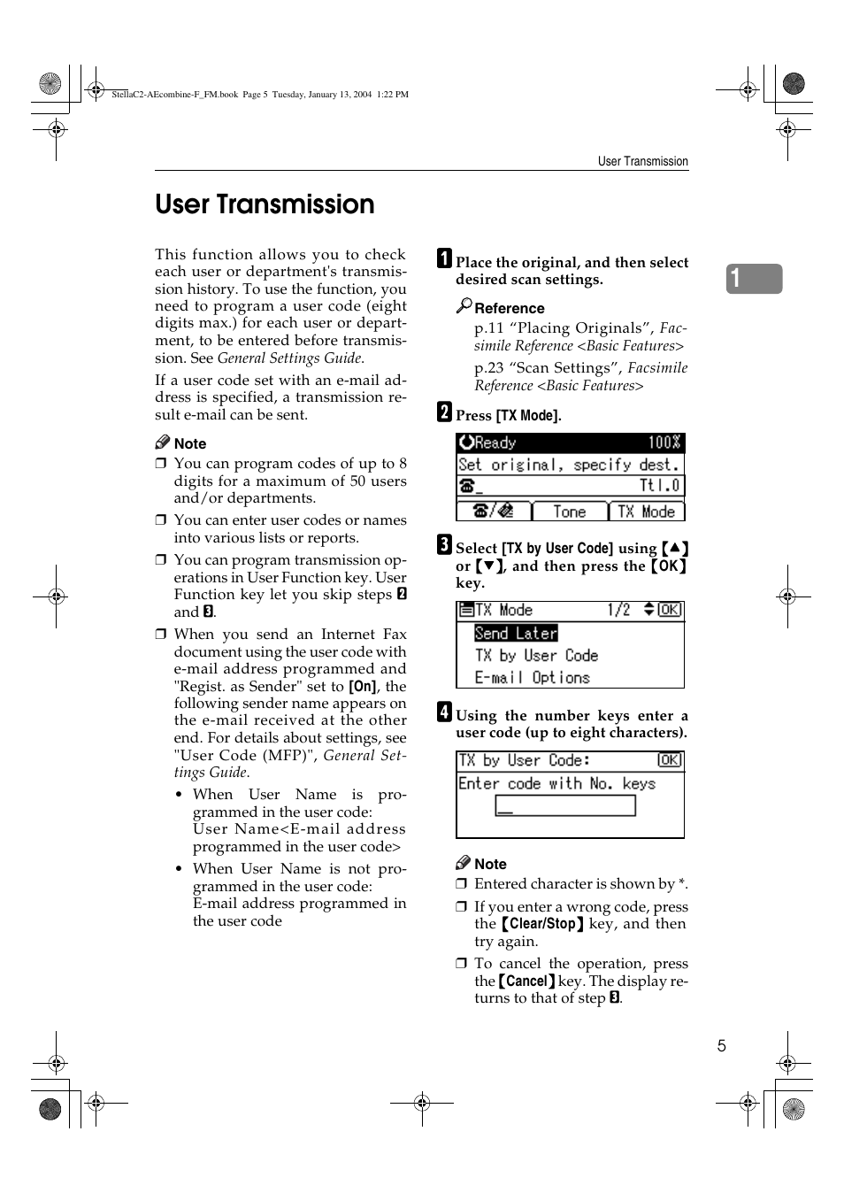 User transmission, 1user transmission | Dixon Aficio 1515 User Manual | Page 459 / 1171