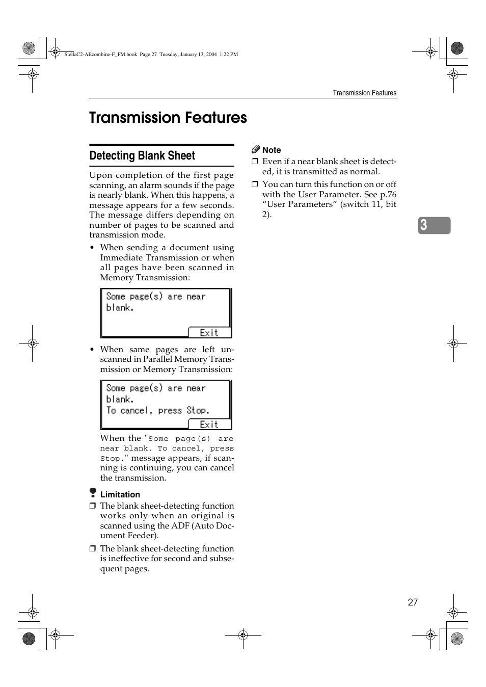 Transmission features, 3transmission features, Detecting blank sheet | Dixon Aficio 1515 User Manual | Page 481 / 1171