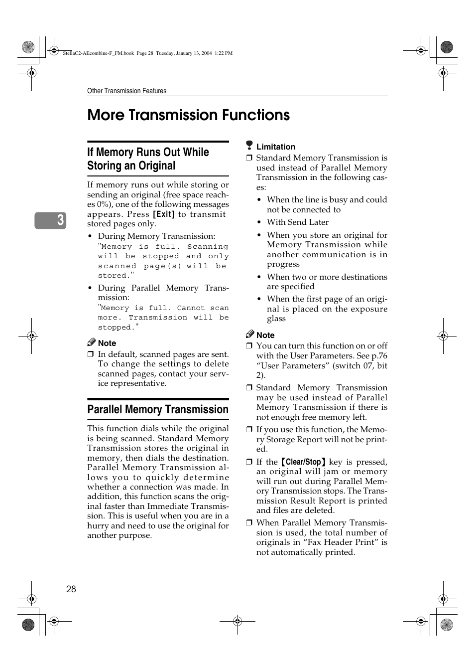 More transmission functions, 3more transmission functions | Dixon Aficio 1515 User Manual | Page 482 / 1171
