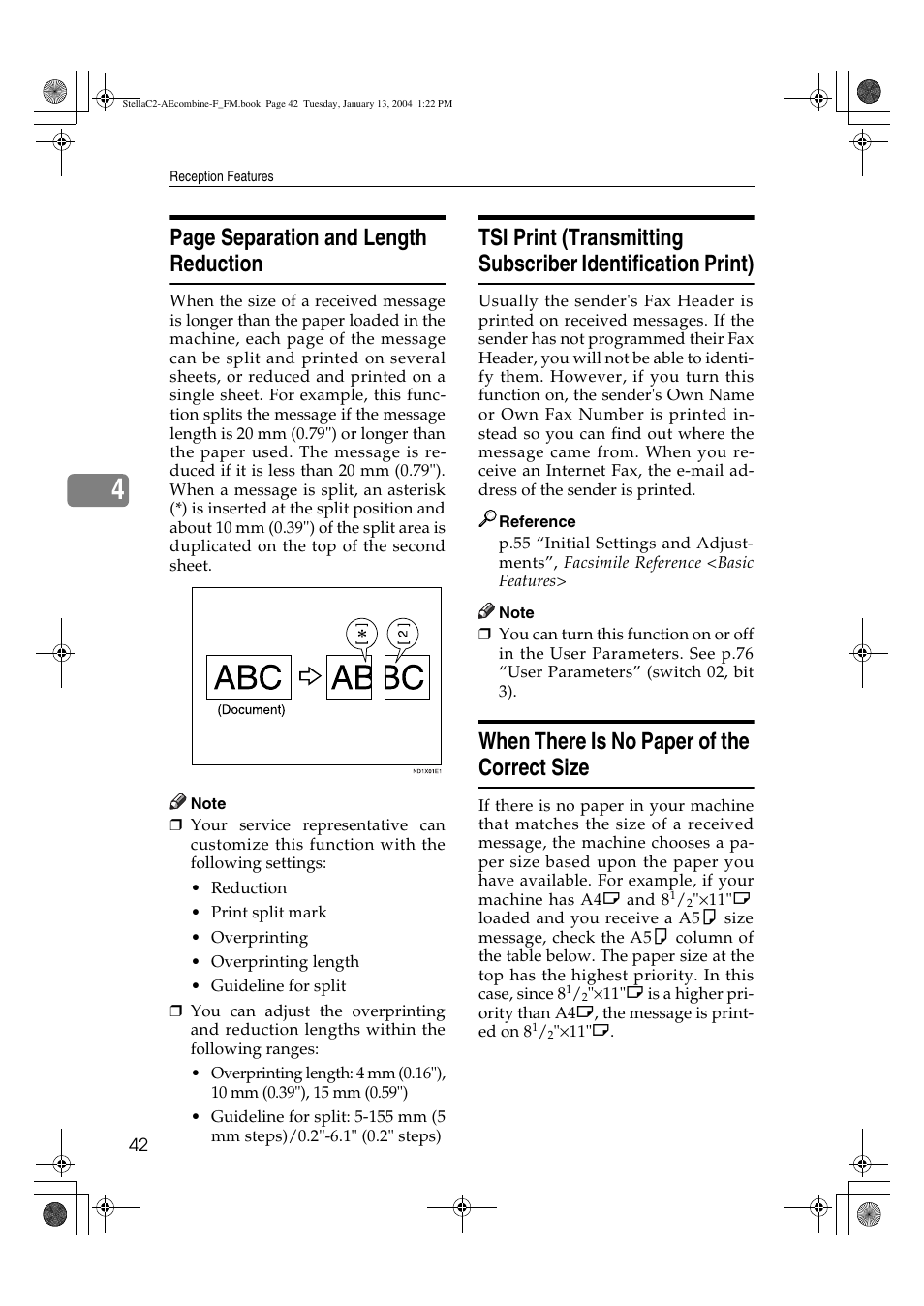 Page separation and length reduction, When there is no paper of the correct size | Dixon Aficio 1515 User Manual | Page 496 / 1171