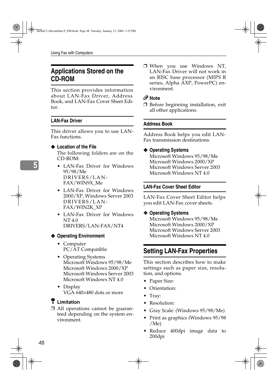 Applications stored on the cd-rom, Setting lan-fax properties | Dixon Aficio 1515 User Manual | Page 502 / 1171