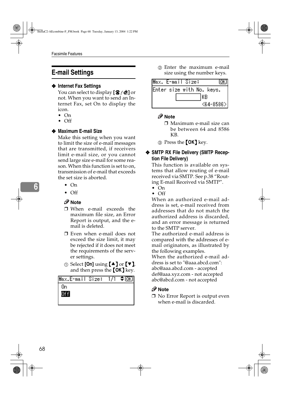 E-mail settings | Dixon Aficio 1515 User Manual | Page 522 / 1171