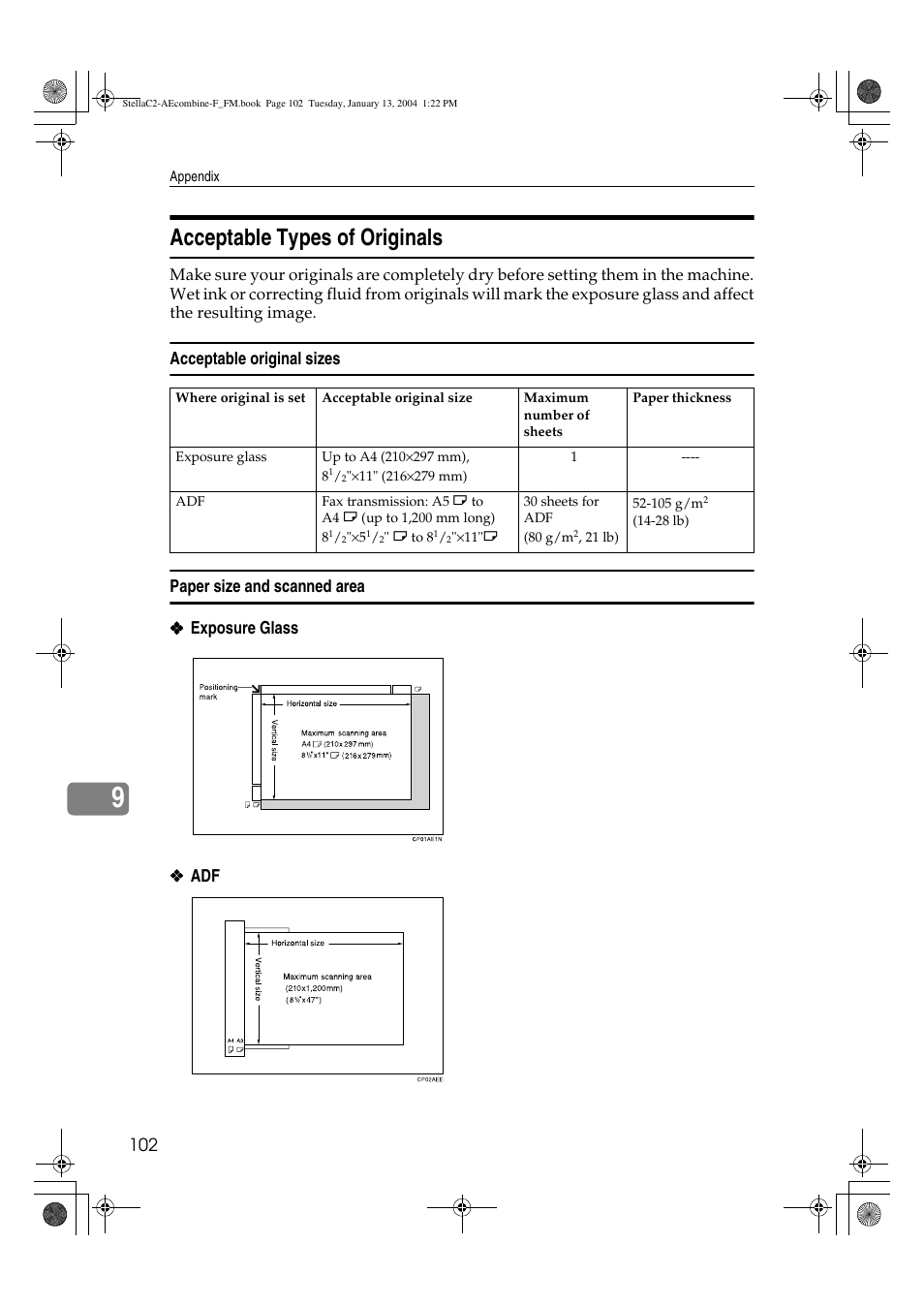 Acceptable types of originals | Dixon Aficio 1515 User Manual | Page 556 / 1171